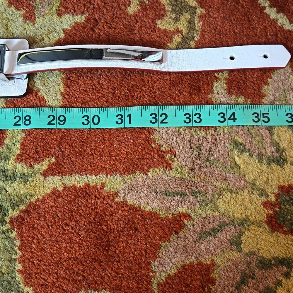 Worth New York White Leather Women's Belt